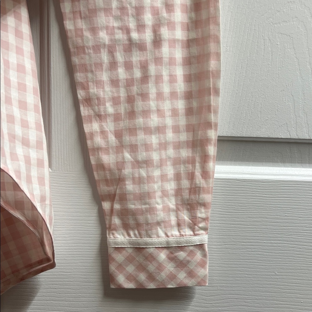 Lafayette 148 New York Women’s Boyfriend Pajama Pink Plaid Button Down Shirt - Picture 3 of 6